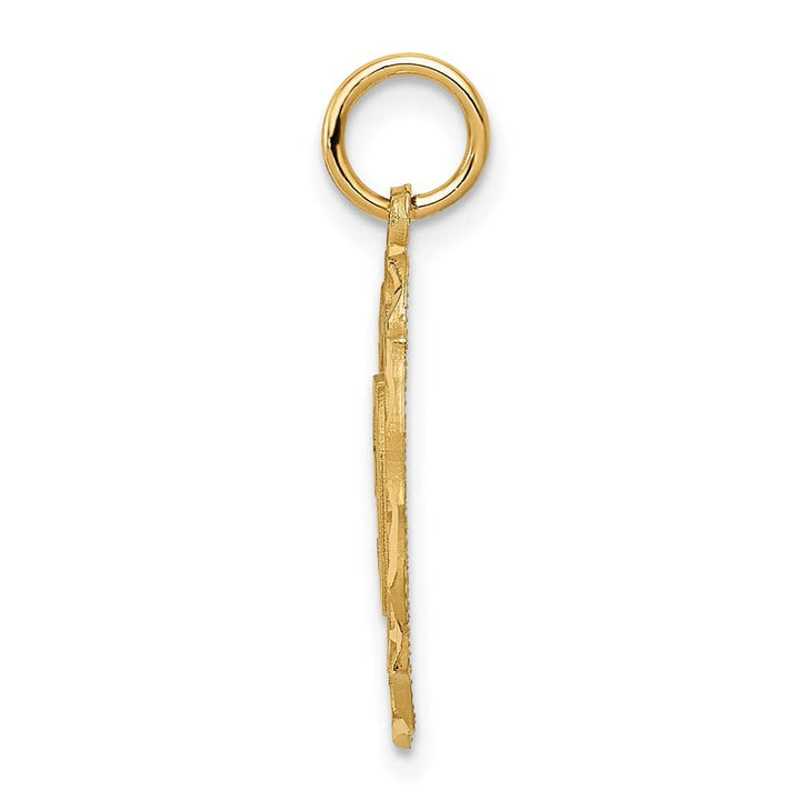 10K Yellow Gold Solid Polished Medium 50 in Oval Pendant