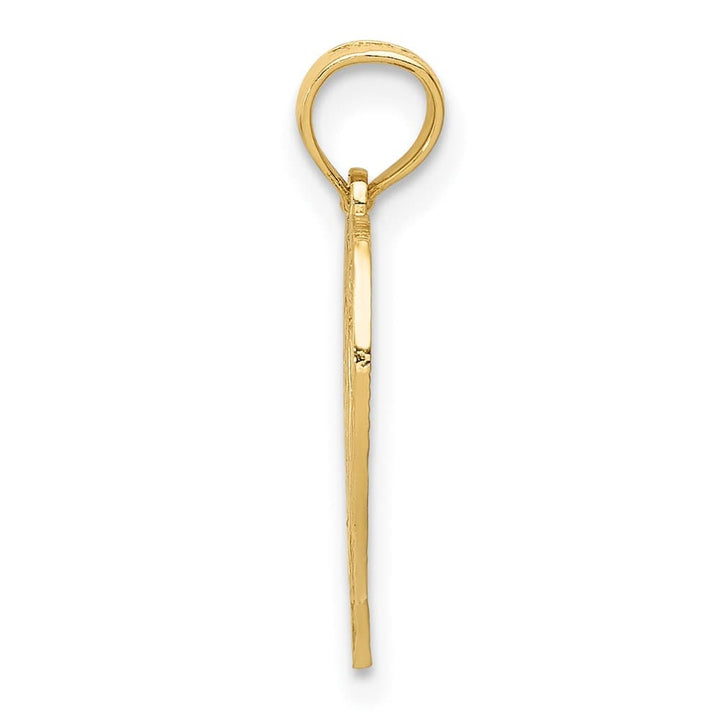 10K Yellow Gold Solid Polished Medium 60 in Heart Pendant