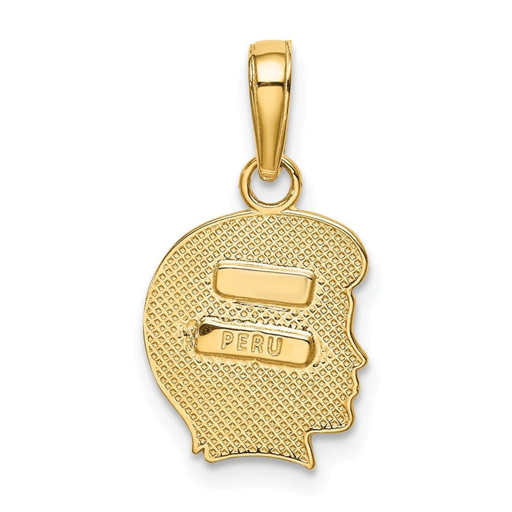 10K Yellow Gold Solid Polished Medium Boy Head Charm