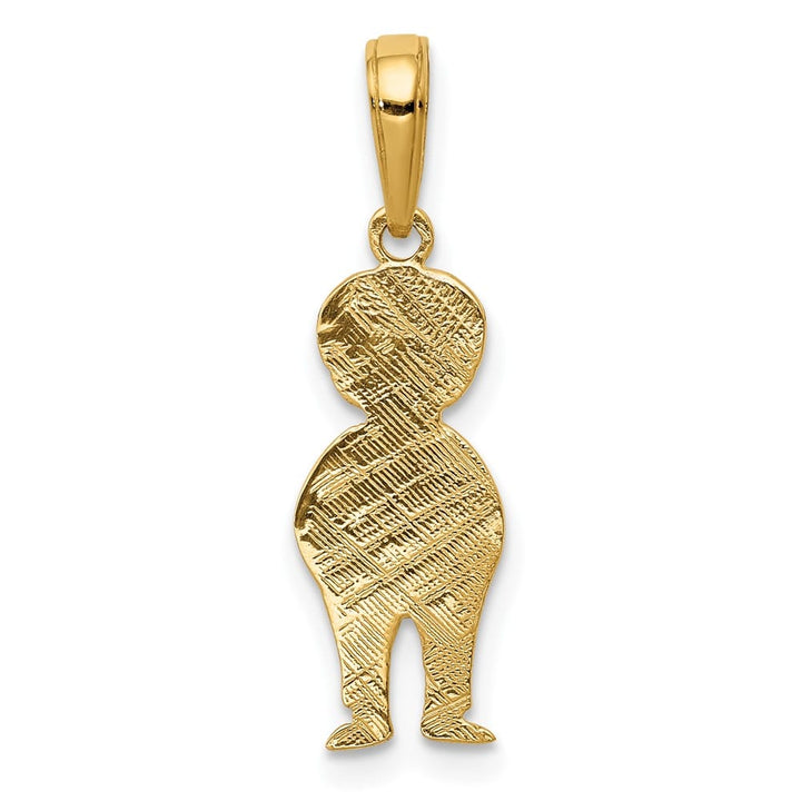 10K Yellow Gold Solid Polished Medium Boy with Hands in Pocket Pendant
