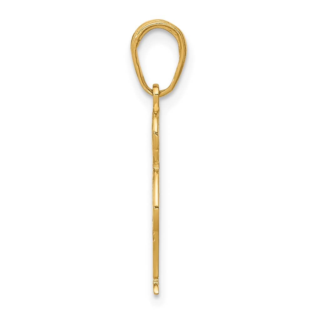 10K Yellow Gold Solid Polished Medium Boy with Hands in Pocket Pendant
