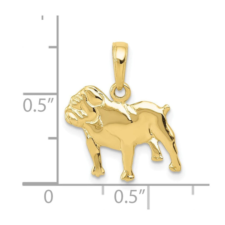 10K Yellow Gold Solid Polished Medium Bulldog Charm
