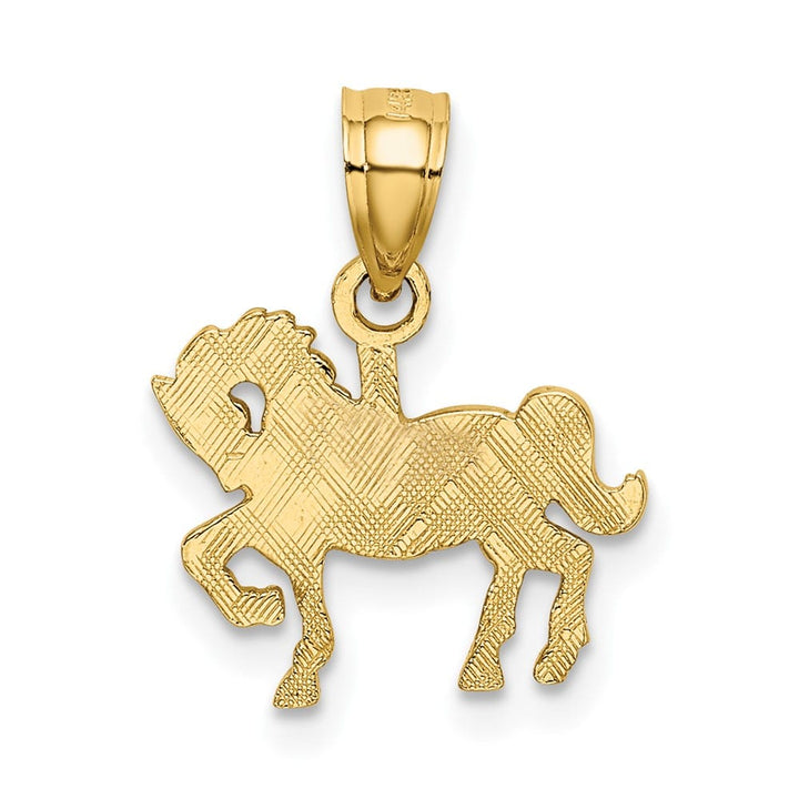 10K Yellow Gold Solid Polished Medium Carousel Horse Charm