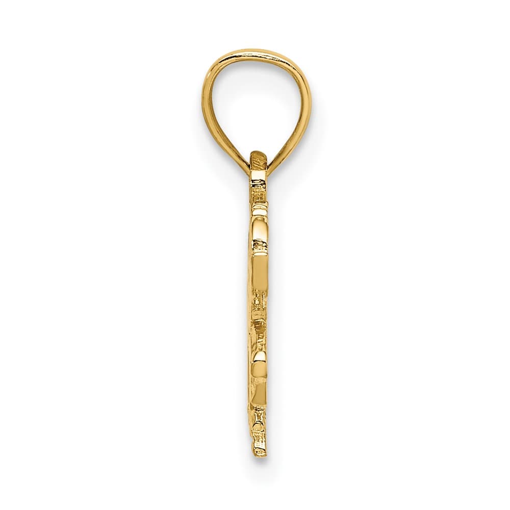 10K Yellow Gold Solid Polished Medium Carousel Horse Charm
