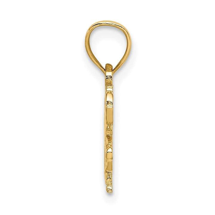 10K Yellow Gold Solid Polished Medium Carousel Horse Charm