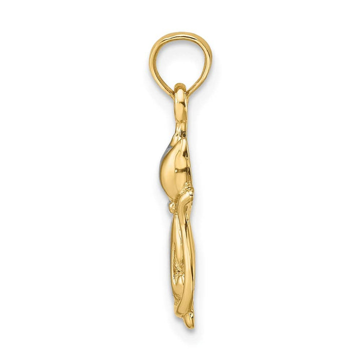 10K Yellow Gold Solid Polished Medium Cat and Kitten Charm