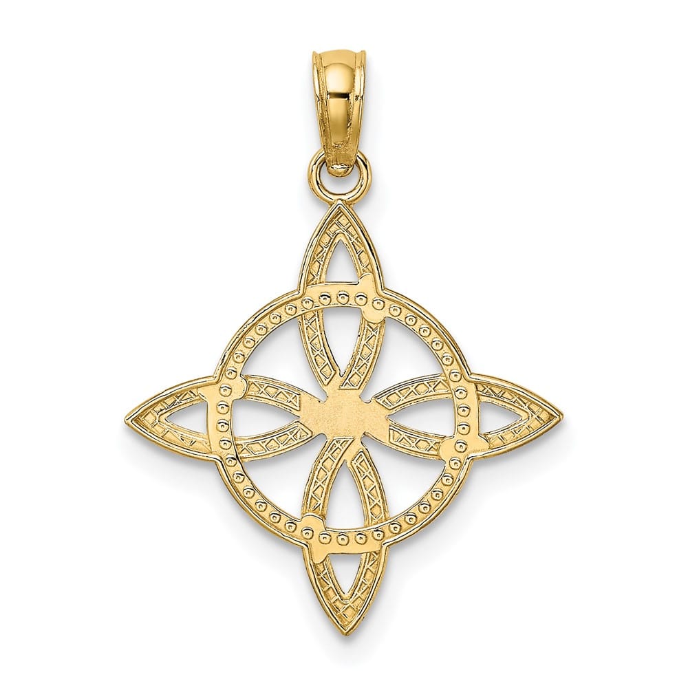 10K Yellow Gold Solid Polished Medium Celtic Eternity Knot Charm