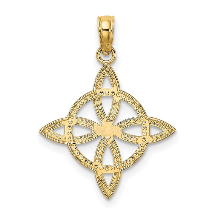 10K Yellow Gold Solid Polished Medium Celtic Eternity Knot Charm