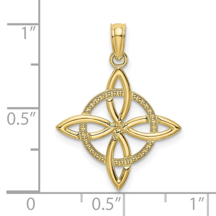 10K Yellow Gold Solid Polished Medium Celtic Eternity Knot Charm