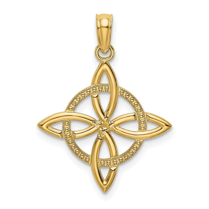 10K Yellow Gold Solid Polished Medium Celtic Eternity Knot Charm