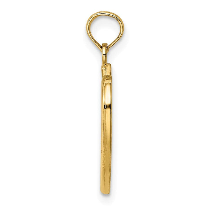 10K Yellow Gold Solid Polished Medium Celtic Knot Heart Charm