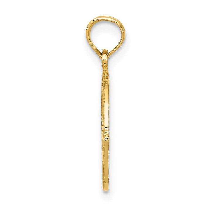 10K Yellow Gold Solid Polished Medium Claddagh Charm