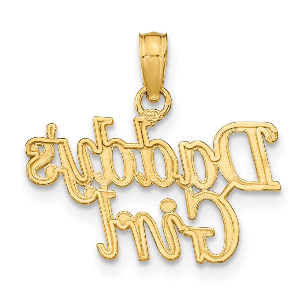 10K Yellow Gold Solid Polished Medium Daddys Girl Charm