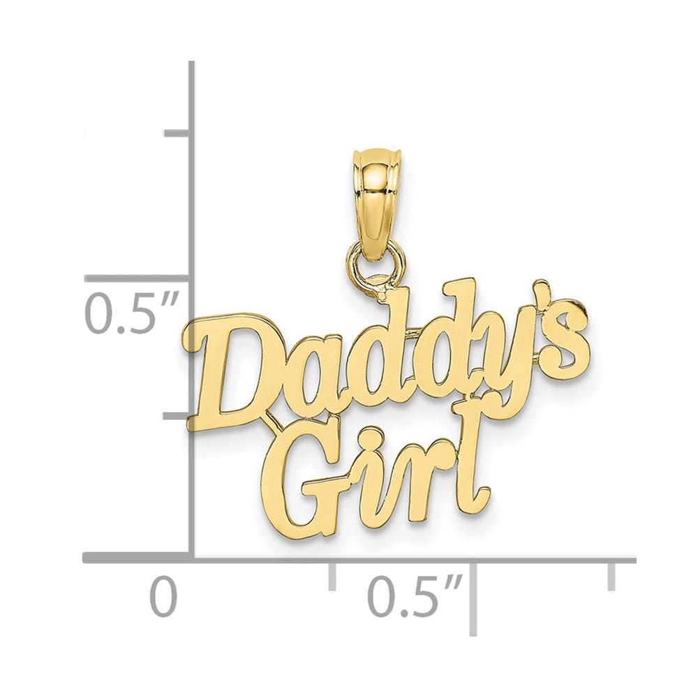 10K Yellow Gold Solid Polished Medium Daddys Girl Charm