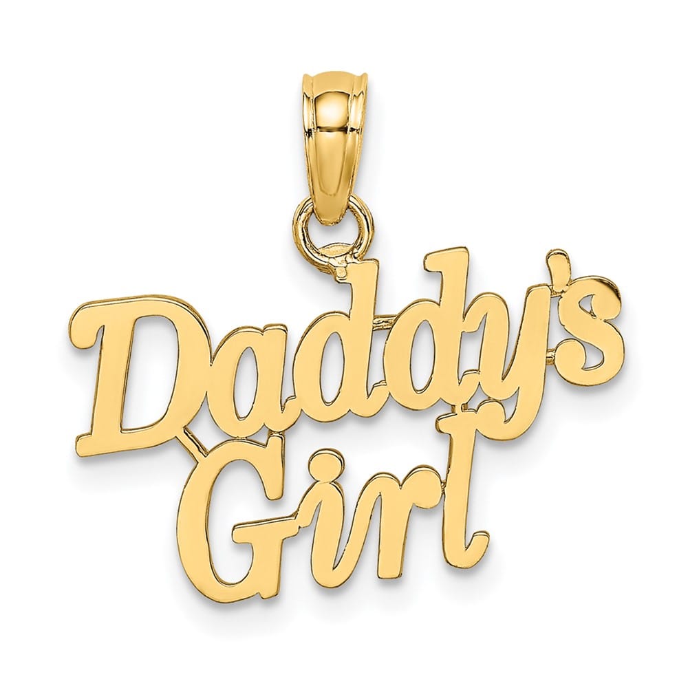 10K Yellow Gold Solid Polished Medium Daddys Girl Charm