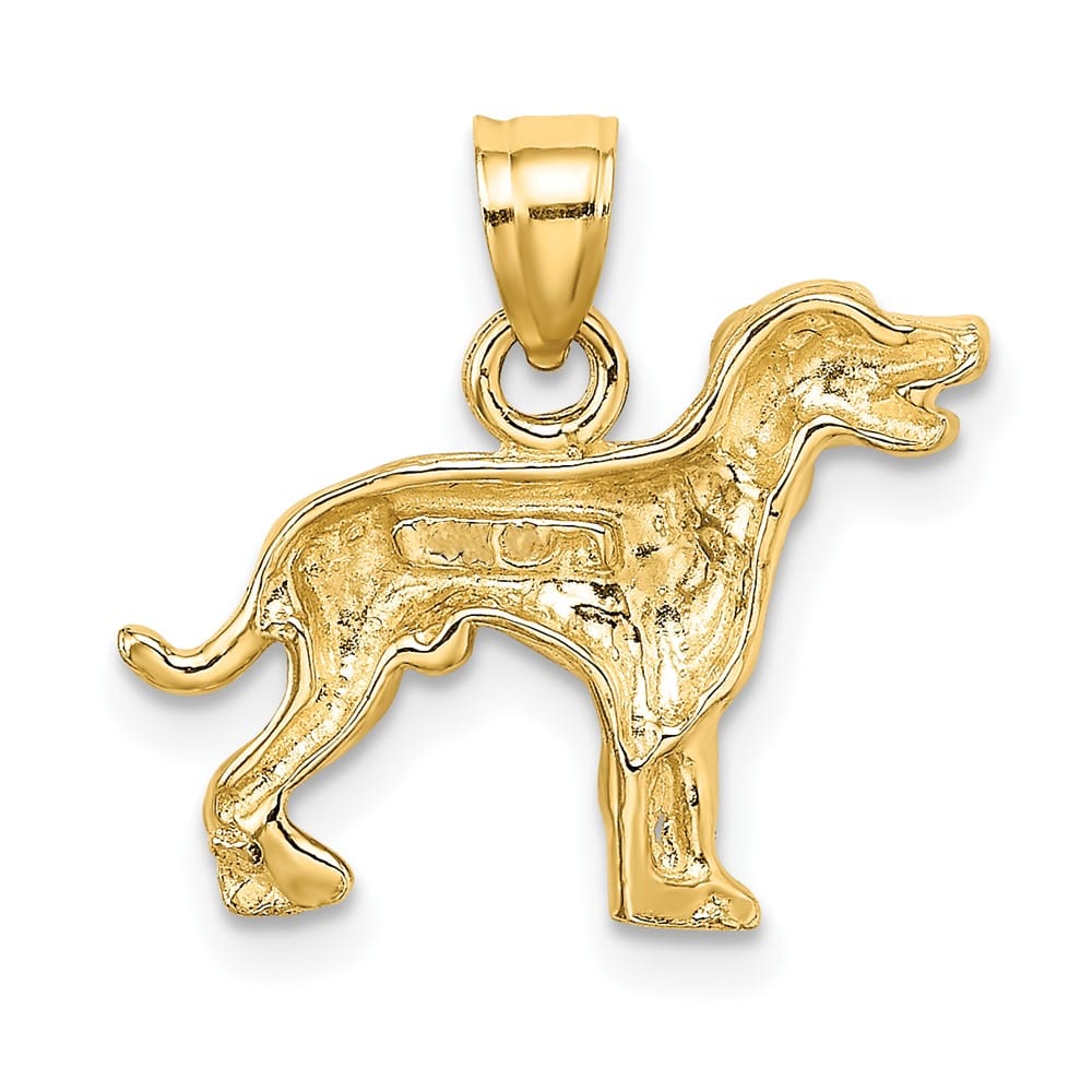 10K Yellow Gold Solid Polished Medium Dalmatian Dog Charm