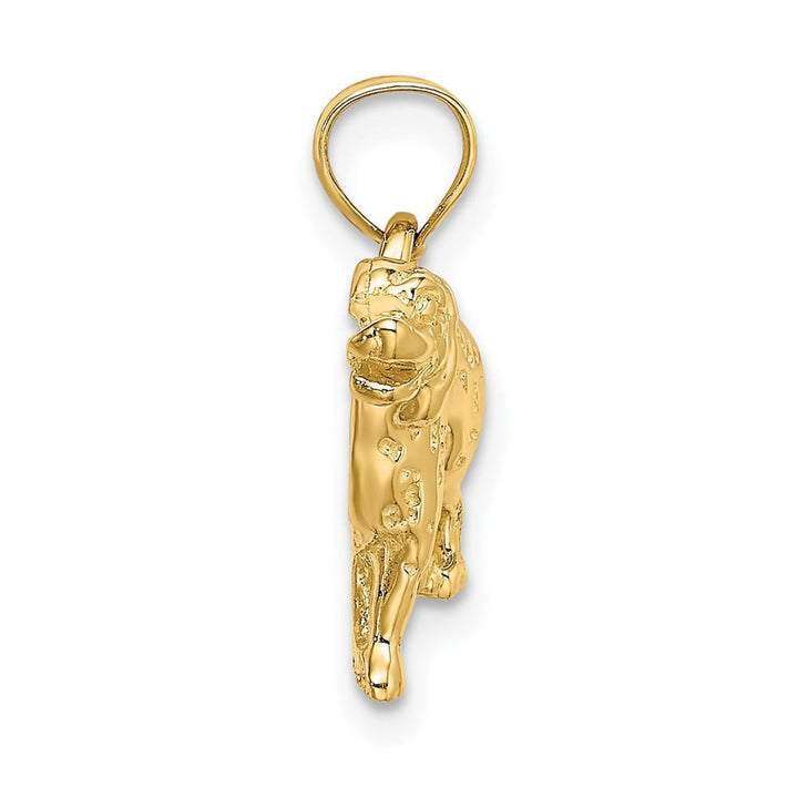10K Yellow Gold Solid Polished Medium Dalmatian Dog Charm