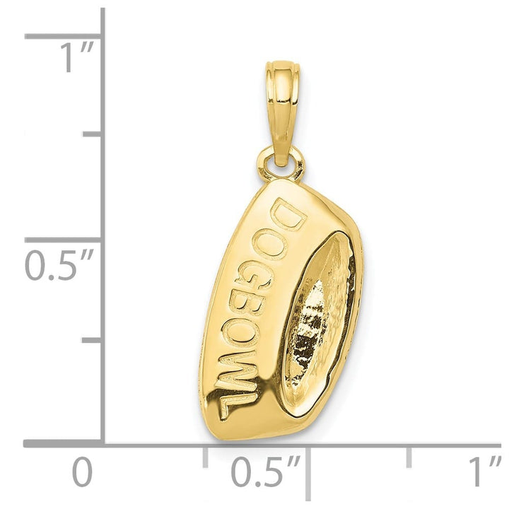 10K Yellow Gold Solid Polished Medium Dog Bowl Pendant