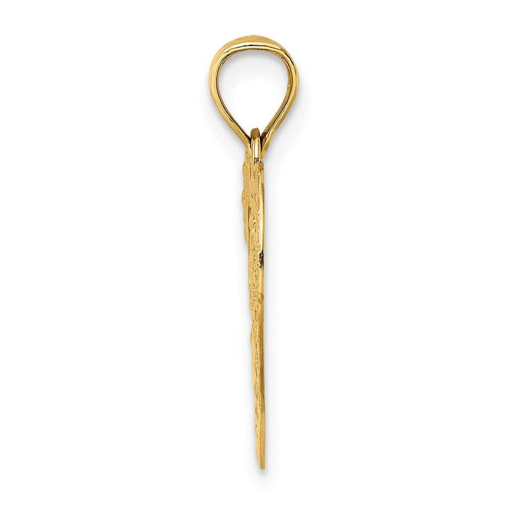 10K Yellow Gold Solid Polished Medium Doves in Heart Charm