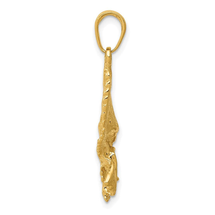10K Yellow Gold Solid Polished Medium Eagle Charm