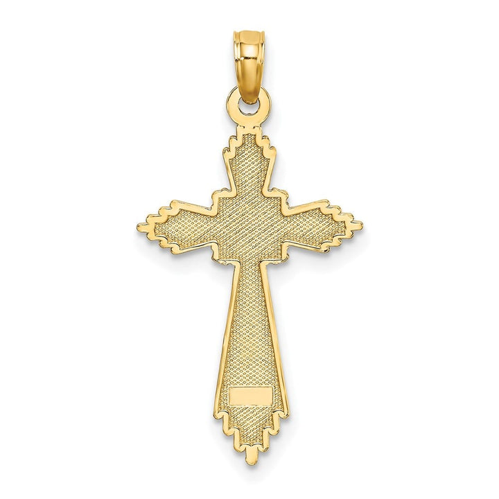 10K Yellow Gold Solid Polished Medium Fancy D.C. Passion Cross Charm