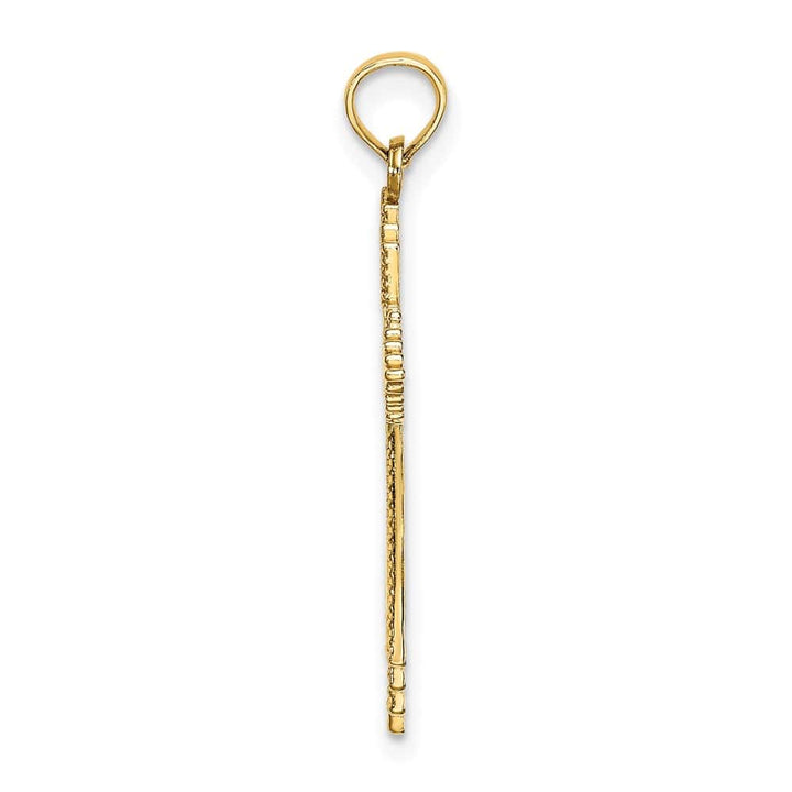 10K Yellow Gold Solid Polished Medium Fancy D.C. Passion Cross Charm
