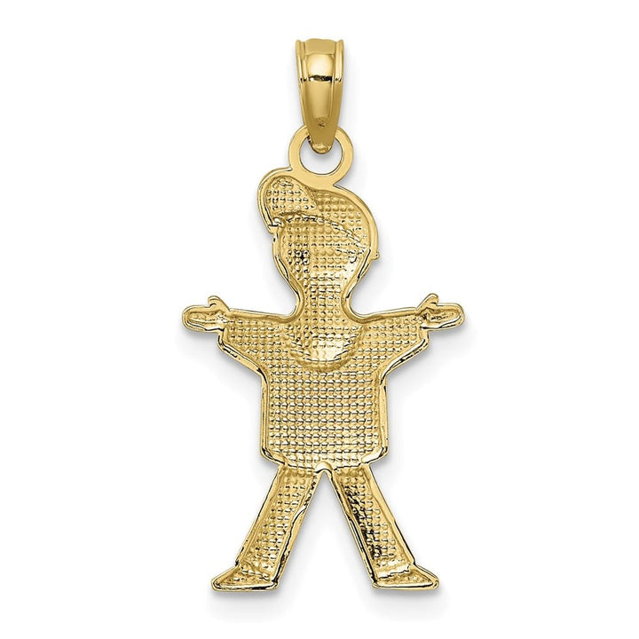 10K Yellow Gold Solid Polished Medium Full Body Boy Charm
