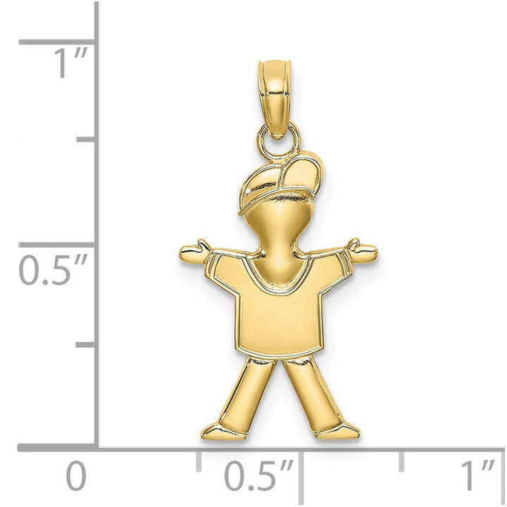 10K Yellow Gold Solid Polished Medium Full Body Boy Charm