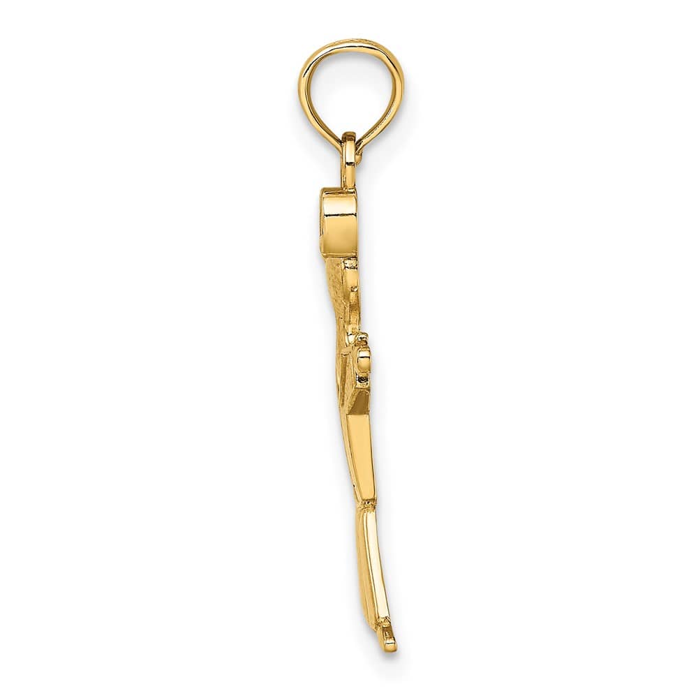 10K Yellow Gold Solid Polished Medium Full Body Boy Charm