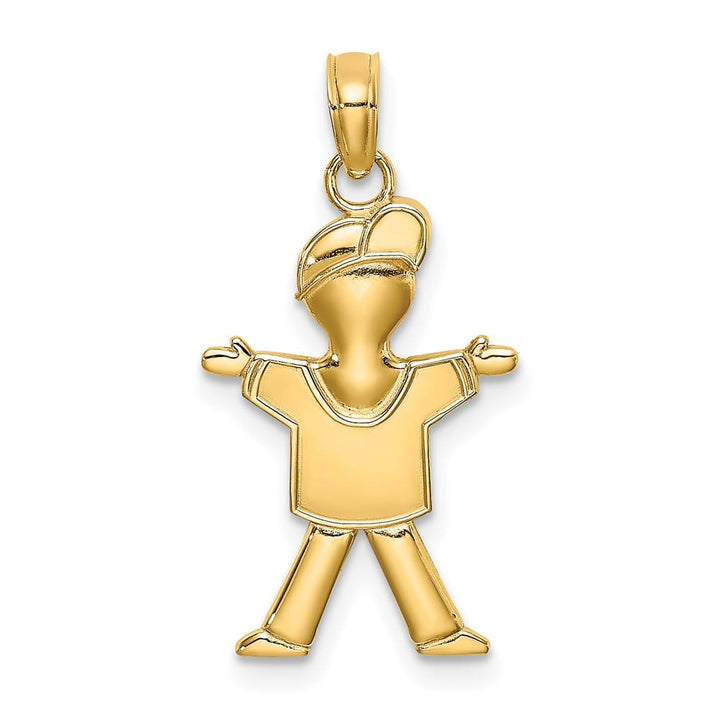 10K Yellow Gold Solid Polished Medium Full Body Boy Charm