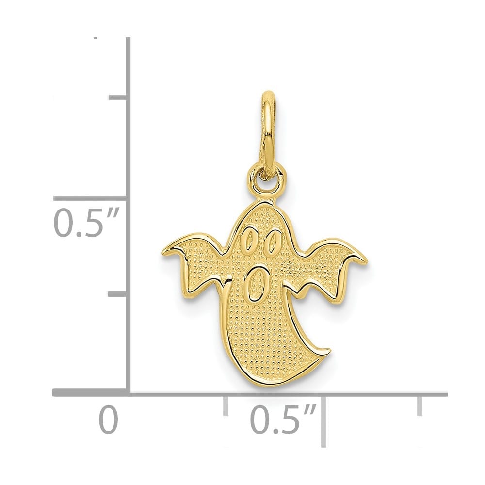 10K Yellow Gold Solid Polished Medium Ghost Charm