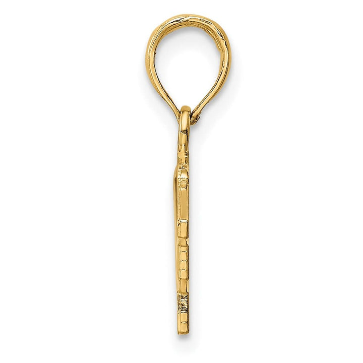 10K Yellow Gold Solid Polished Medium Graduation Cap Charm