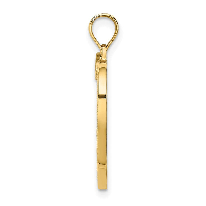 10K Yellow Gold Solid Polished Medium Heart with 2 Kids MOM Charm