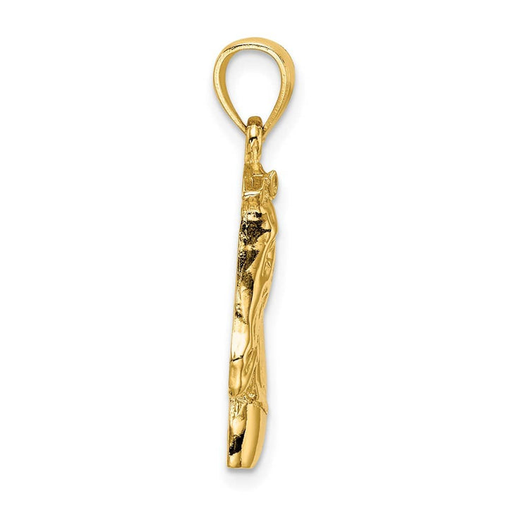 10K Yellow Gold Solid Polished Medium Horse Head with Short Mane Charm