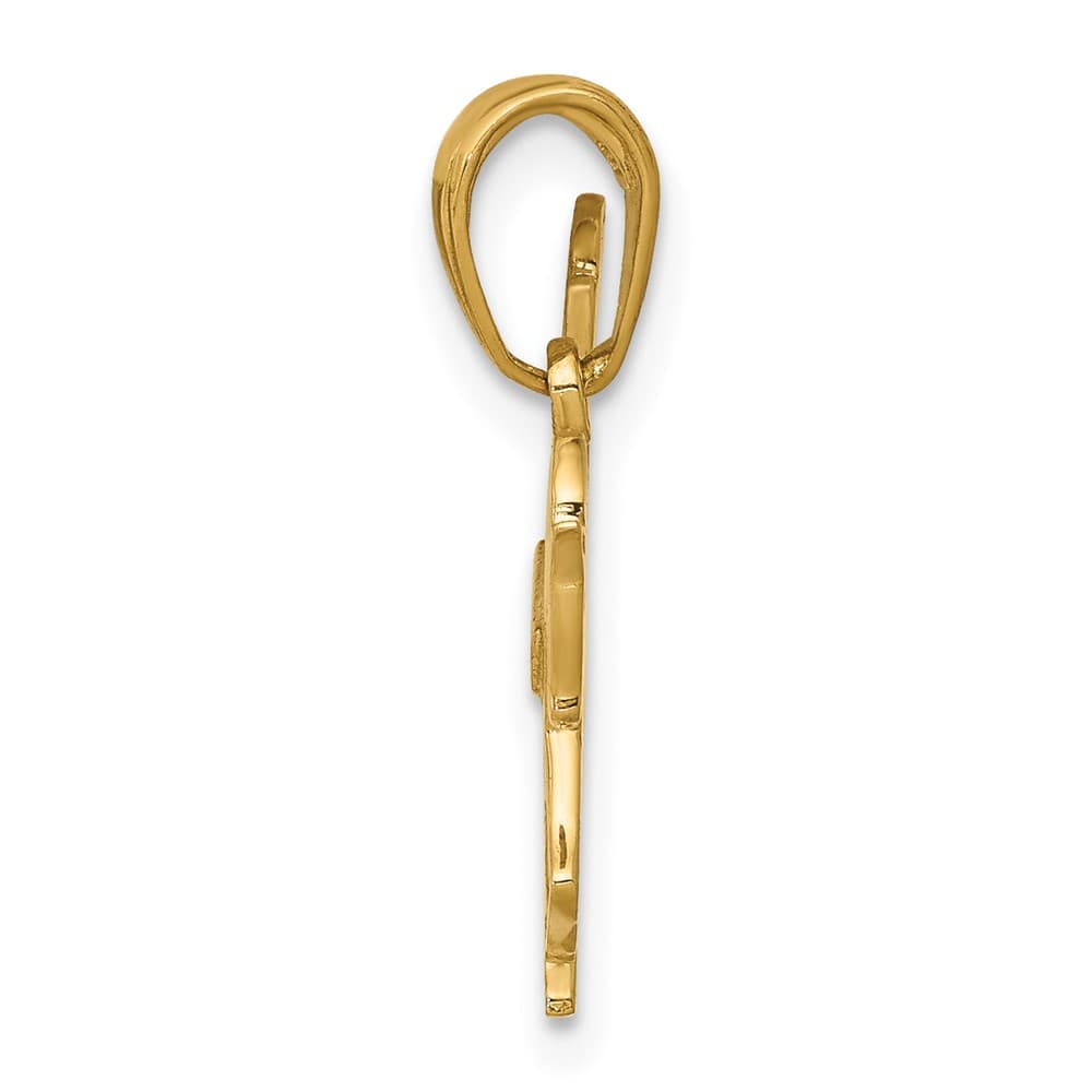 10K Yellow Gold Solid Polished Medium Horse Pendant