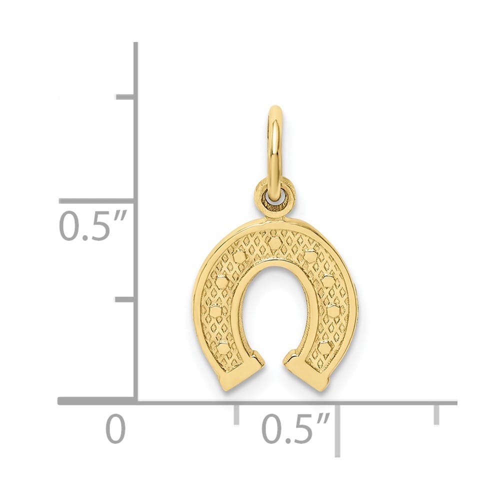 10K Yellow Gold Solid Polished Medium Horseshoe Charm