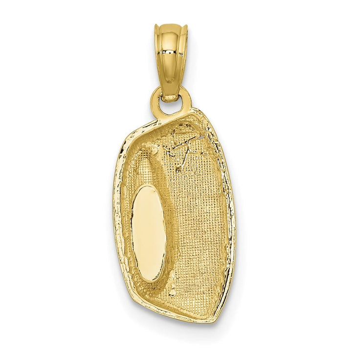 10K Yellow Gold Solid Polished Medium Kitty Bowl Charm