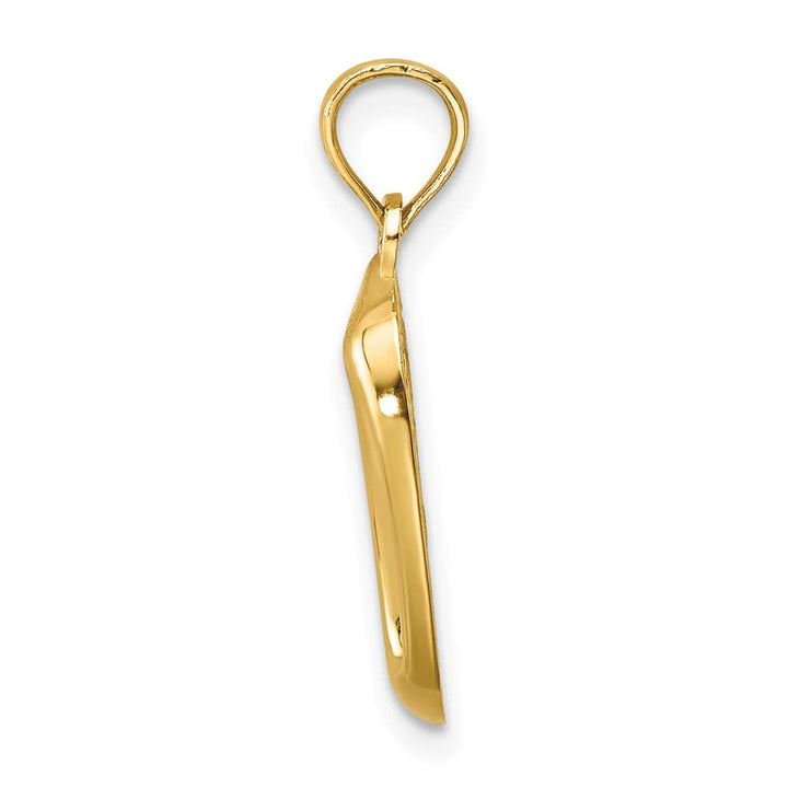 10K Yellow Gold Solid Polished Medium Kitty Bowl Charm