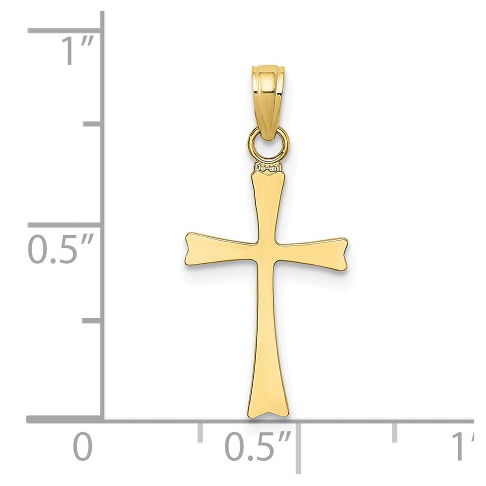 10K Yellow Gold Solid Polished Medium Latin Cross Charm