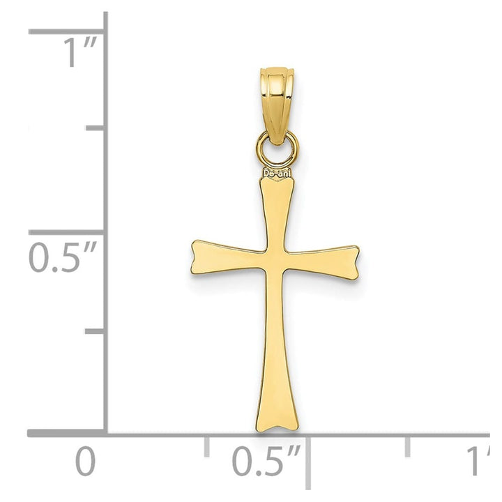 10K Yellow Gold Solid Polished Medium Latin Cross Charm
