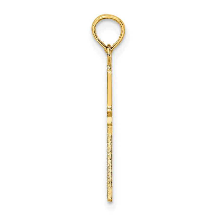 10K Yellow Gold Solid Polished Medium Latin Cross Charm