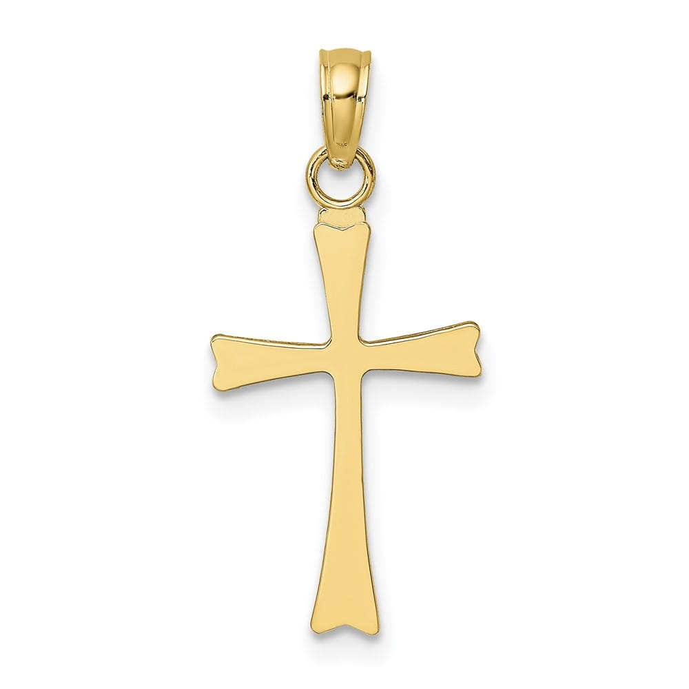 10K Yellow Gold Solid Polished Medium Latin Cross Charm