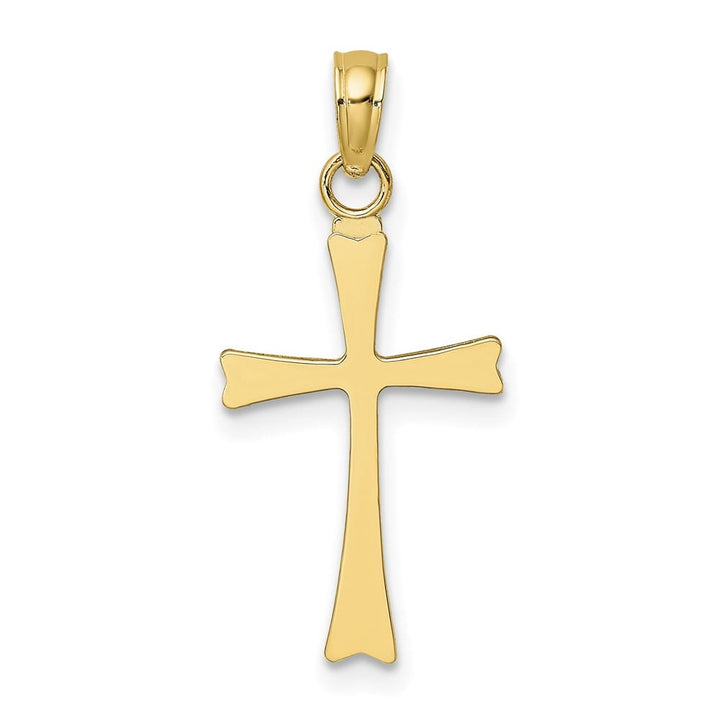 10K Yellow Gold Solid Polished Medium Latin Cross Charm