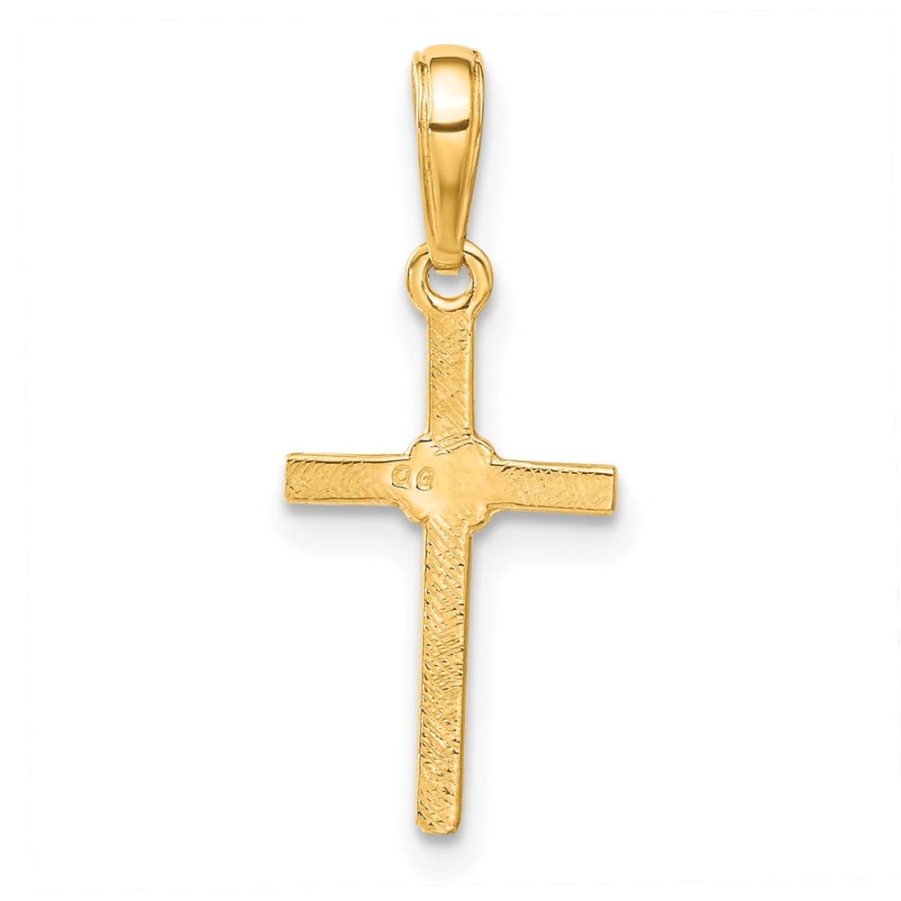 10K Yellow Gold Solid Polished Medium Latin Cross Charm