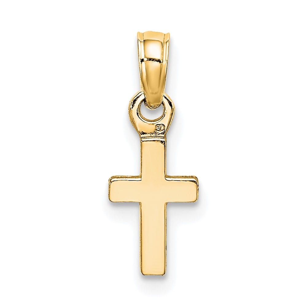 10K Yellow Gold Solid Polished Medium Latin Cross Charm