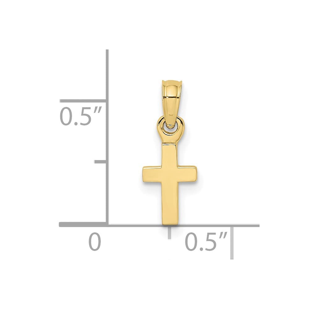 10K Yellow Gold Solid Polished Medium Latin Cross Charm