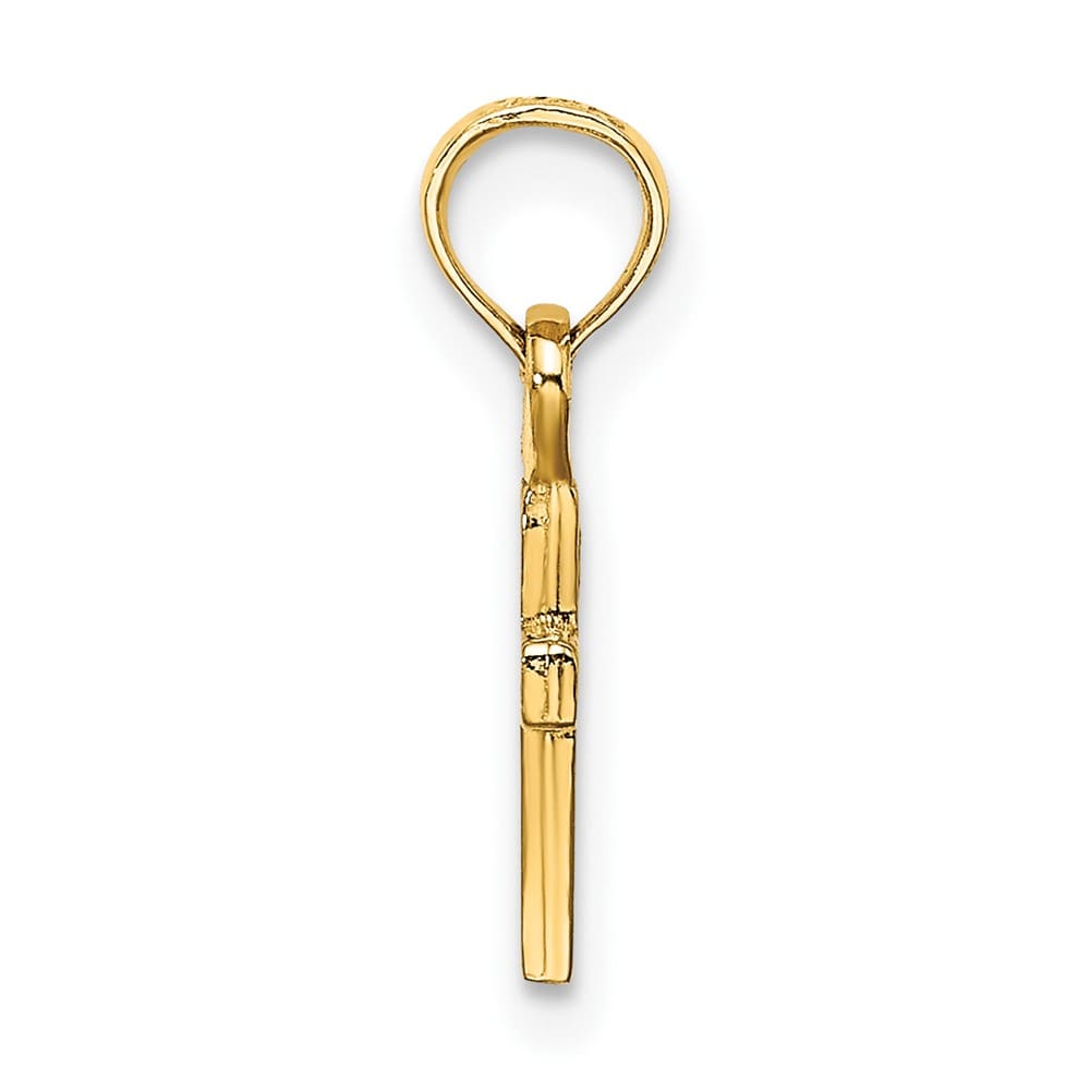 10K Yellow Gold Solid Polished Medium Latin Cross Charm