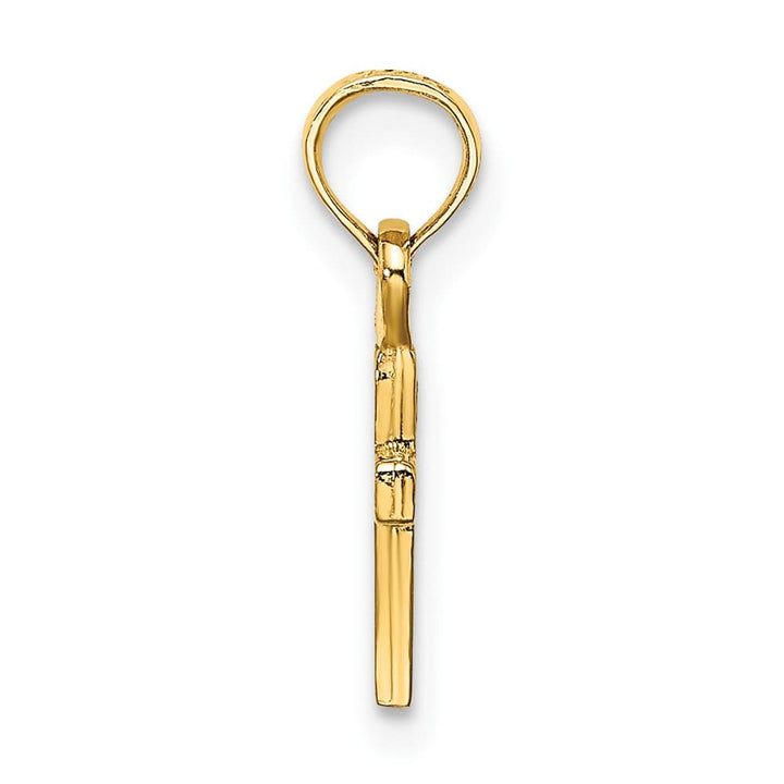 10K Yellow Gold Solid Polished Medium Latin Cross Charm