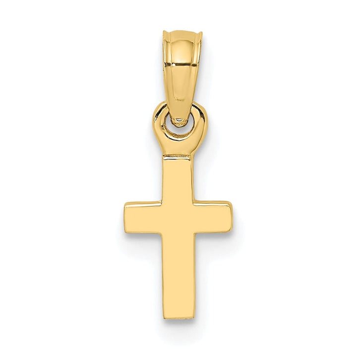 10K Yellow Gold Solid Polished Medium Latin Cross Charm