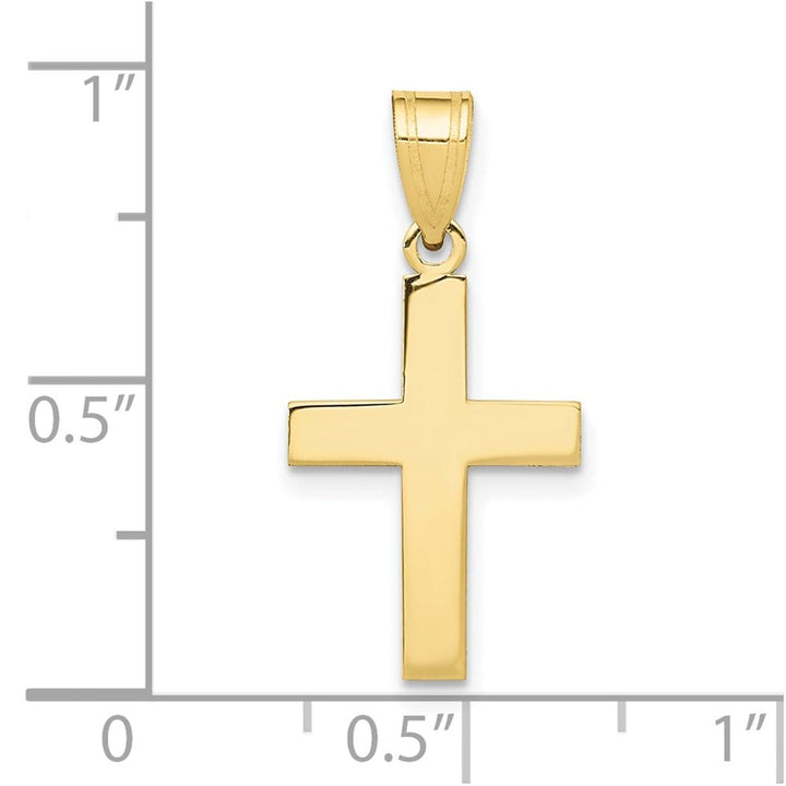 10K Yellow Gold Solid Polished Medium Latin Cross Charm